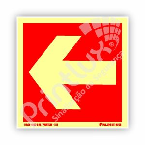 Seta Indicativa Equipamento Incêndio Esquerda | Cód. E13