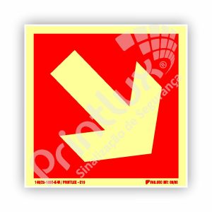 Seta Indicativa Equipamento Incêndio Diagonal Direita | Cód. E16