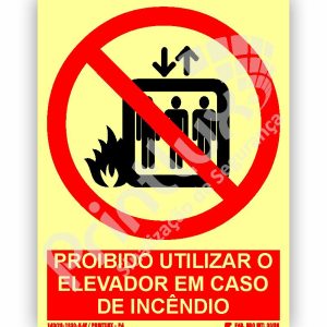 Proibido Utilizar Elevador | Cód. P4